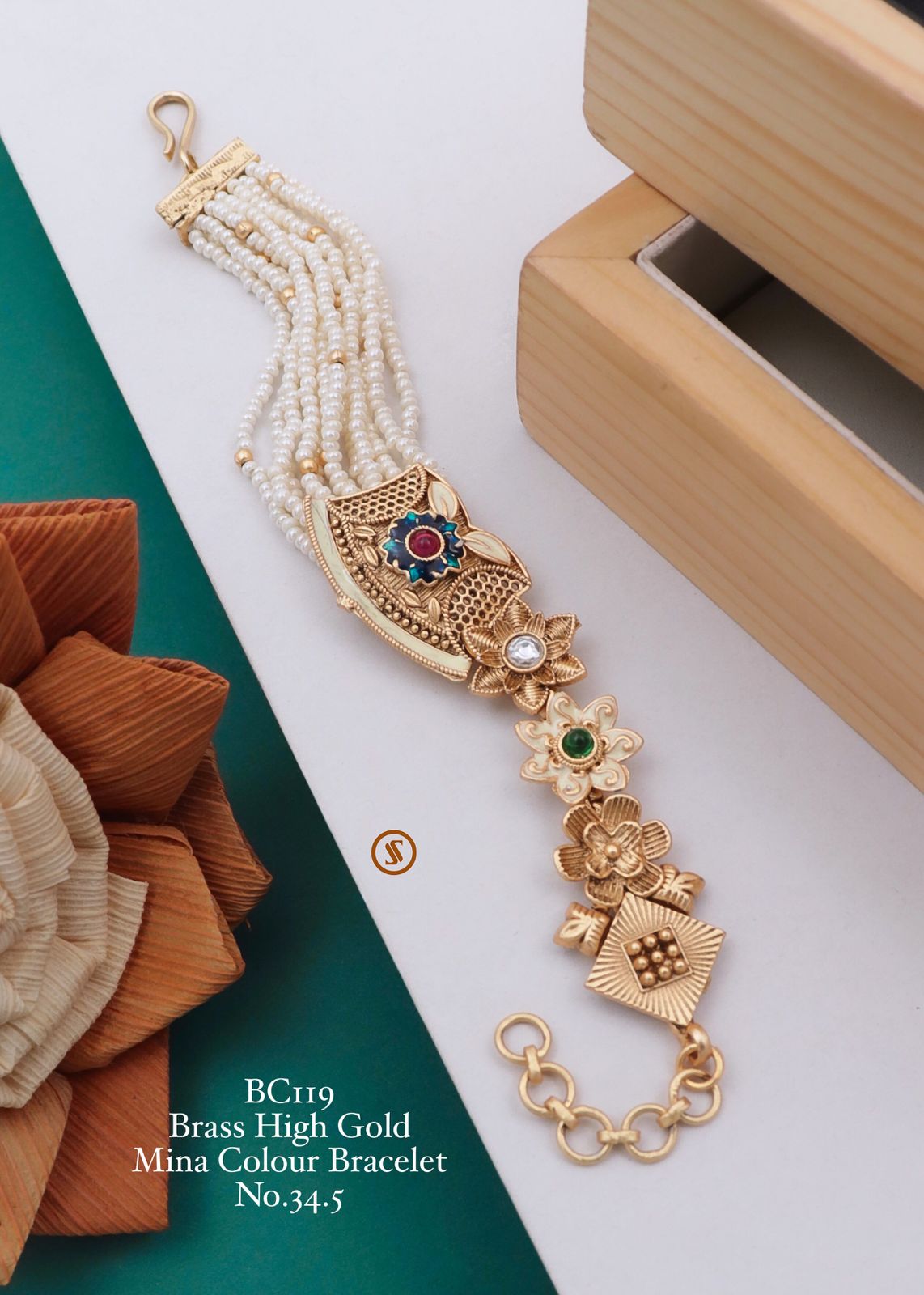 Wedding Wear Brass High Gold Mina Colour Bracelets
